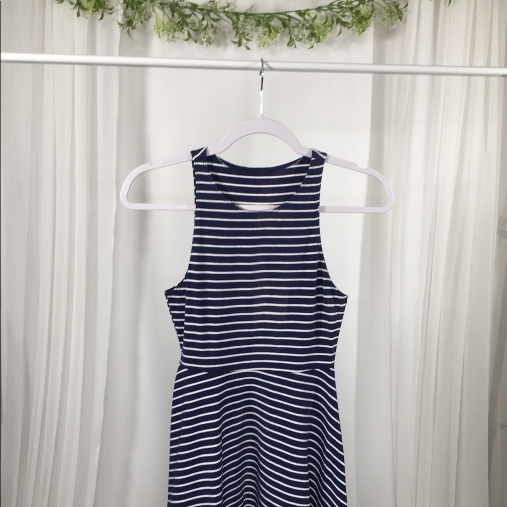 Navy and White Striped Dress